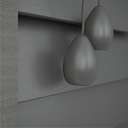 Grey Faux Wood Blind With Tapes 4