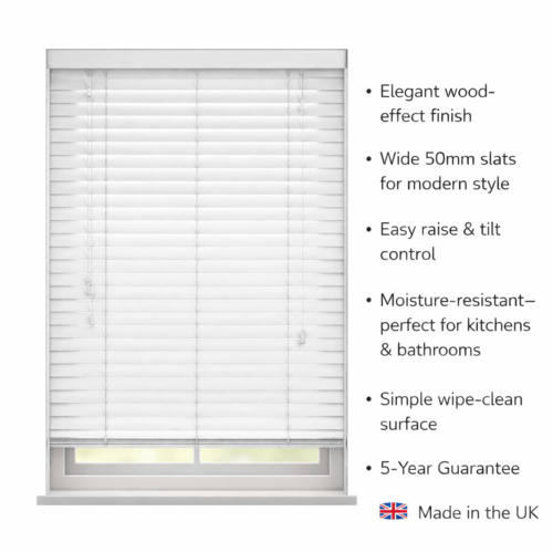 Simply White Faux Wood Blind  3
