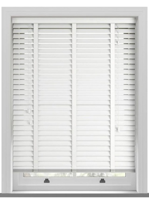 Simply White Wooden Blind Taped 1