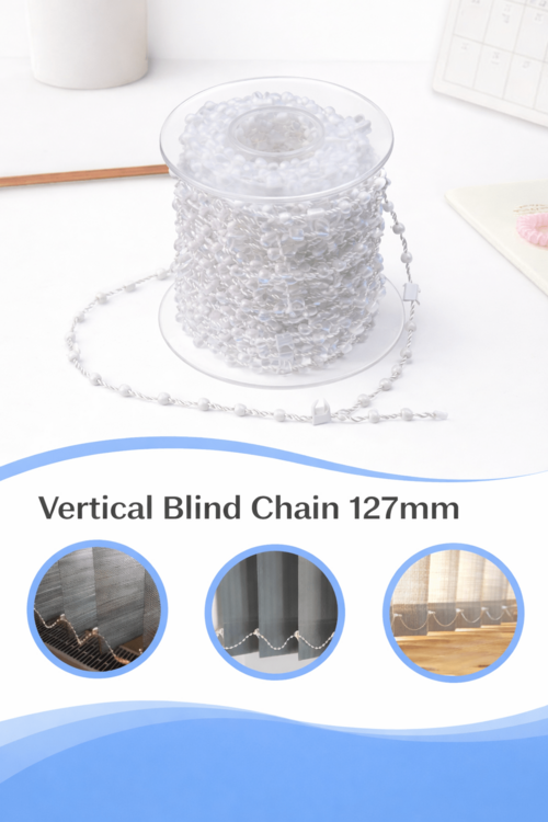 White Vertical Blind Bottom Chain Replacement 127mm (5 Inch) 2