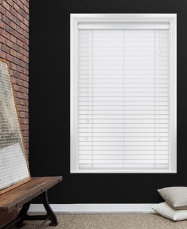 Simply White Faux Wood Blind -50mm Slat - Bright White